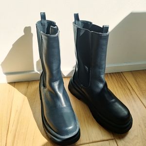 Chase& Chloe Boots Tall Lug Sole Chelsea, 7.5